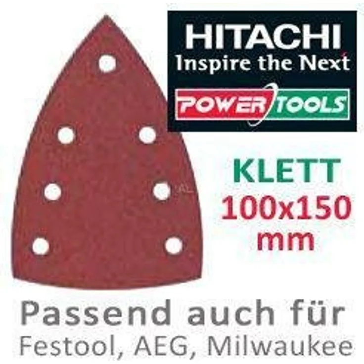Hitachi – 753421 Schleifpapier für Raumfahrt-Typ Delta 100 x 150 mm Korn 40 Schleifer mit Klettverschluss (10 Stück)