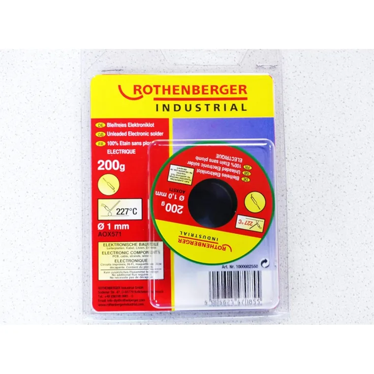 ROTHENBERGER Industrial bleifreies Elektroniklot 200 g, 1 mm Ø, 1000002550