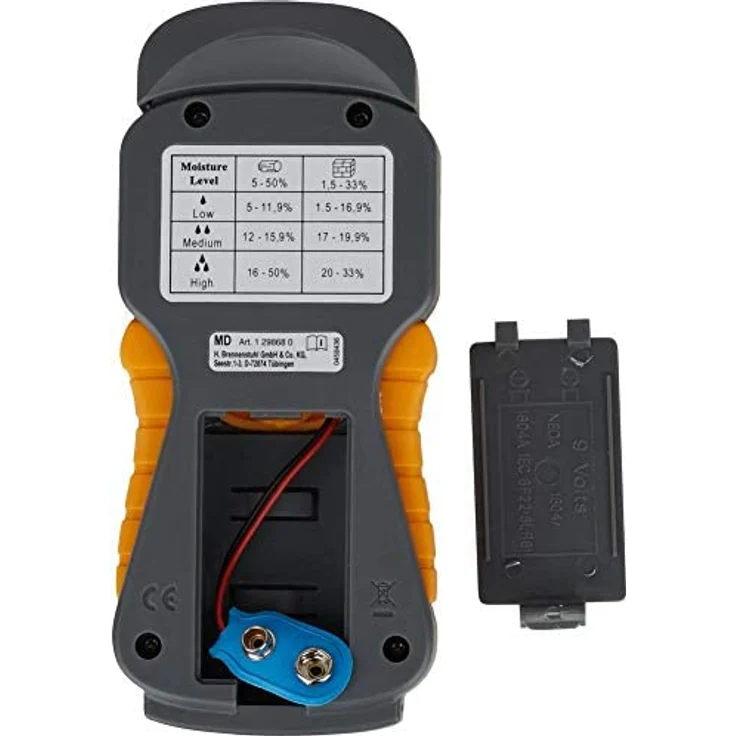 Brennenstuhl Feuchtigkeits-Detector MD (Feuchtigkeitsmessgerät-Holzfeuchtigkeitsmesser Holzfeuchtemessgerät Materialfreuchtemessgerät mit LCD-Display Maßeinheit Prozent – Bild 2