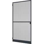 Windhager Insektenschutz Spannrahmen-Tür Expert, Fliegengitter Alurahmen für Türen, individuell kürzbar, 100 x 210 cm, anthrazit, 03903