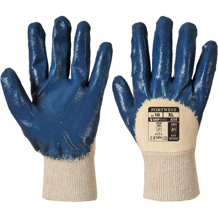 Handschuhe Nitril Portwest Rücken belüftet Handgelenk Strick A330