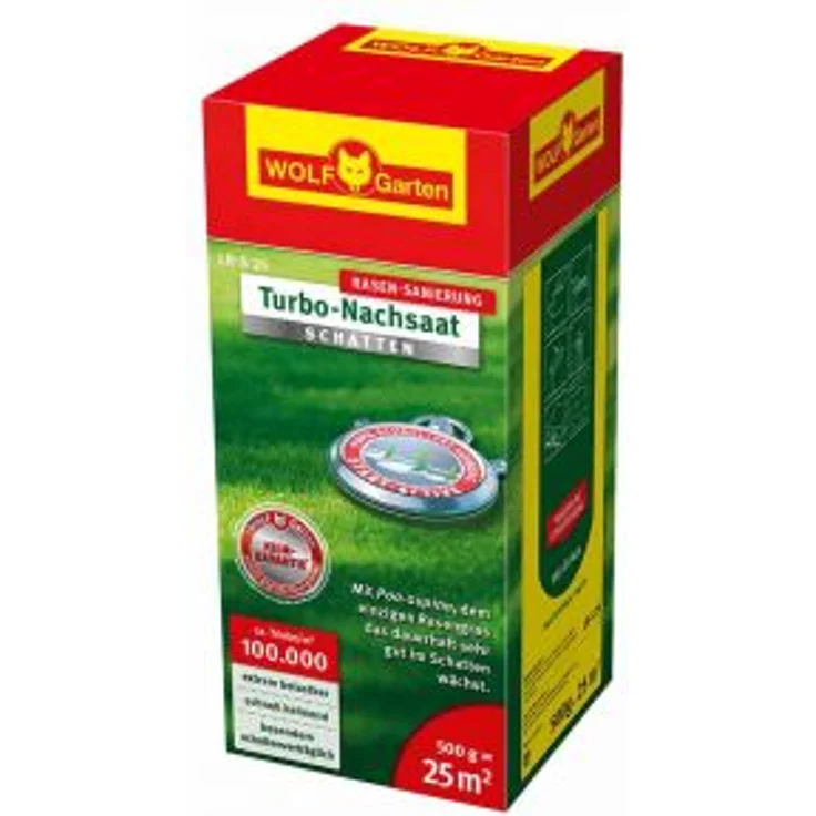 WOLF-Garten Turbo-Nachsaat Schatten Rasen 0,5 kg für 25m² LR-S25 – Bild 1