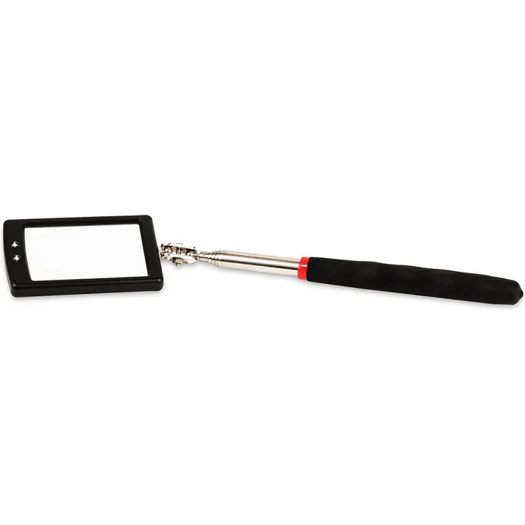 Teleskop Spiegel mit LED Beleuchtung Gesamtlänge 28,5-87,5cm Spiegel 65x40mm