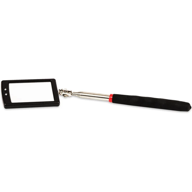 Teleskop Spiegel mit LED Beleuchtung Gesamtlänge 28,5-87,5cm Spiegel 65x40mm