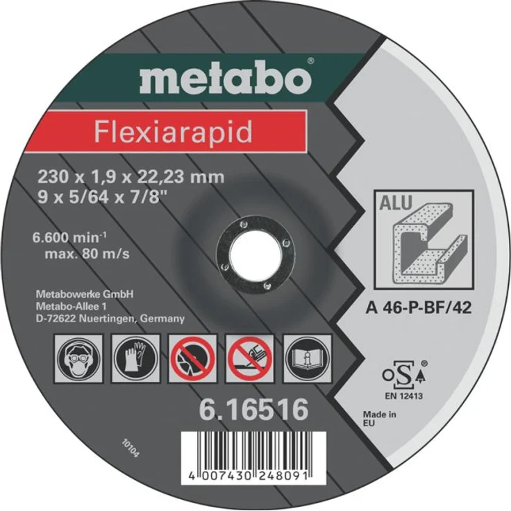 Metabo Flexiarapid 125 x 1,0 x 22,23 mm, Alu, Trennscheibe, Form 41 () (616513000)