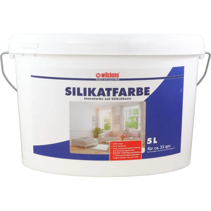 Wilckens - Wilckens 5l Silikatfarbe Weiß Dispersionsfarbe Innenfarbe hochdeckend - weiß