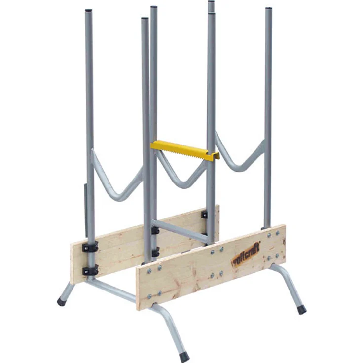 wolfcraft 1 Sägebock 5121000 - zusammenklappbar | Robuster & stabiler Holzbock zum schnellen Zuschneiden von Brennholz - inkl. Auswurfsicherung | Tragkraft: 150 kg – Bild 1