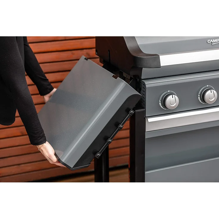 Campingaz BBQ 3 Series Select 37484 Gasgrill, 3 Brenner, 119 x 101 x 64 cm Grillrost aus Gusseisen, Drehspießfunktion, Temperaturanzeige, schwarz grau – Bild 2