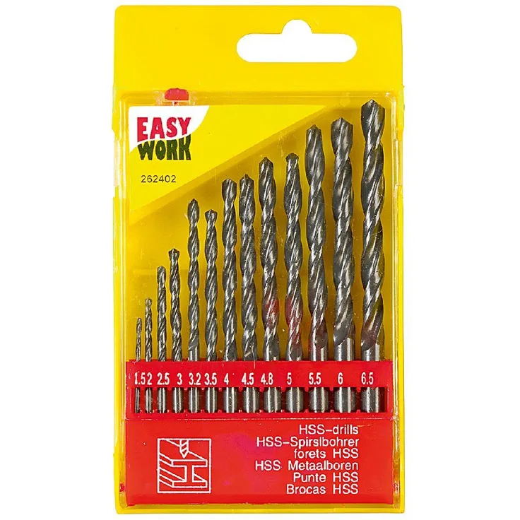 Easy Work 40013 HSS Metallbohrer-Satz, grau, 13-teilig (1 Set)