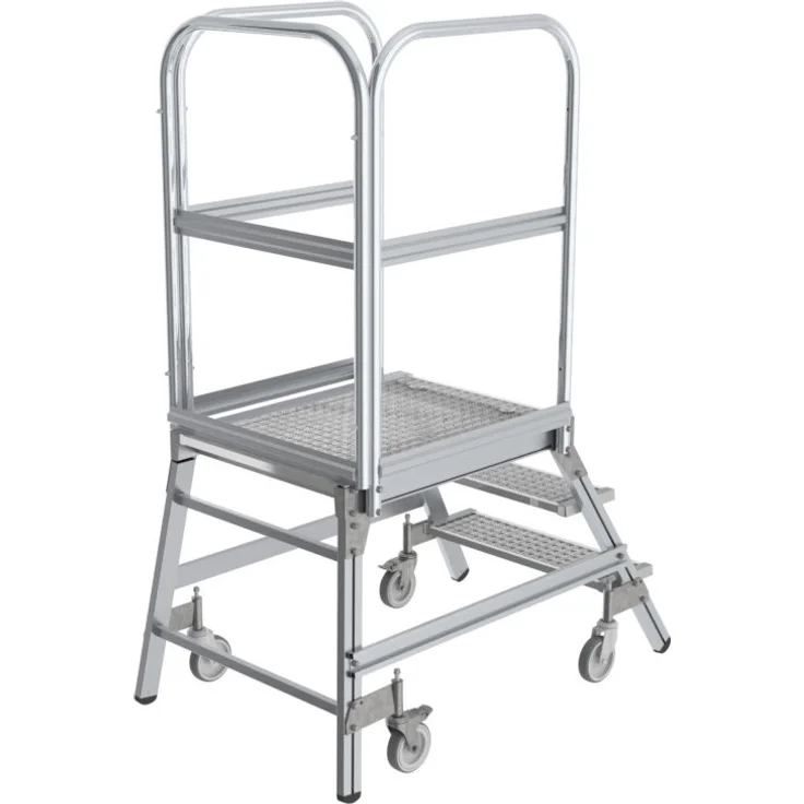 Aluminium Podestleiter Arbeitshöhe (max.): 2.7 m Günzburger Steigtechnik 51103 Silber 37 kg Silber