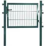 Solid Einzeltor Stahl grün mit Füllung für Stabmatte 75 cm x 100 cm