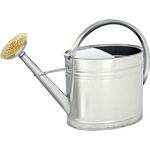 Dehner Gießkanne nostalgisch, oval, 9 l, ca. 53 x 40 x 21 cm, Zink, silber