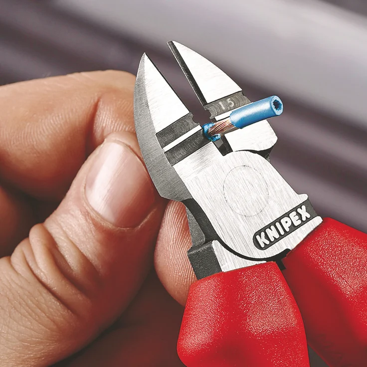 KNIPEX 14 22 160 Abisolier-Seitenschneider schwarz atramentiert mit Mehrkomponenten-Hüllen 160 mm – Bild 4