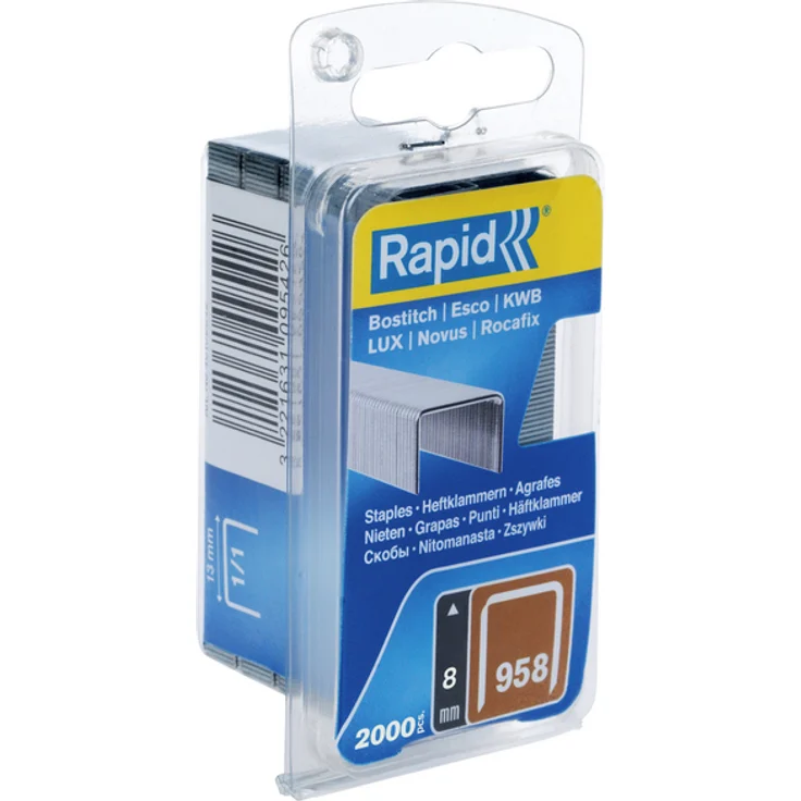 Tackerklammern, 8 mm, Heftklammer Typ 958, 2000 St., in Blisterverpackung
