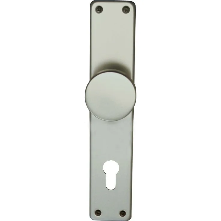 Alpertec 40364130K1 Aluminium Tanja - Knopfschild silber eloxiert PZ 72 mm Knopf Ø 51 mm Drückergarnitur Türdrücker Türbeschläge Neu