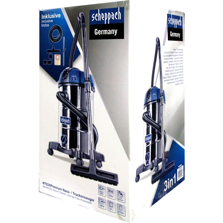 Scheppach Nass- und Trockensauger NTS30 inkl. umfangreichem Zubehörpaket - 1300 W | 30 L Edelstahlbehälter | Ausblasfunktion – Bild 5
