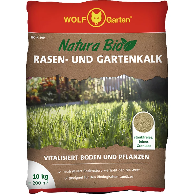 WOLF-Garten Rasen- und Gartenkalk Natura Bio 10 kg (RG-K 200) – Bild 1