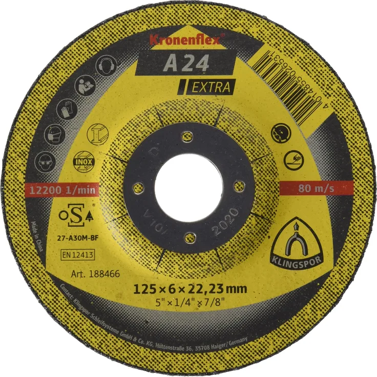 Klingspor 188466 Schruppscheibe A 24 Extra, 125 x 6.0 mm, VPE: 1 Stk.