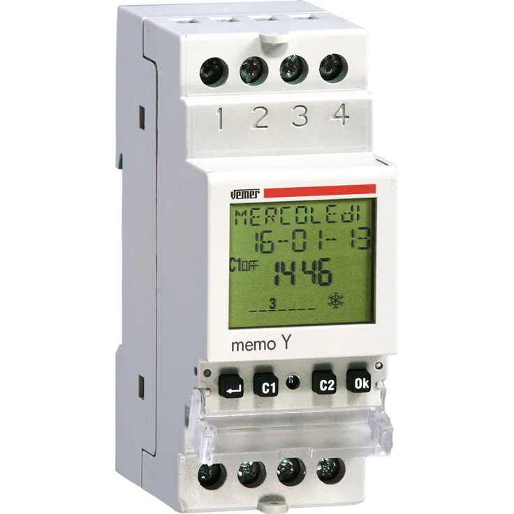 Vemer VE340600 Digitaler Zeitschaltuhr Memo DW mit IR, hellgrau