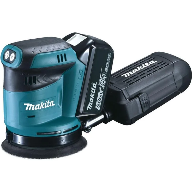 Makita DBO180RTJ Akku-Exzenterschleifer, (125 mm 18 V, 5,0 Ah mit 2 Akkus und Ladegerät im Makpac) – Bild 2