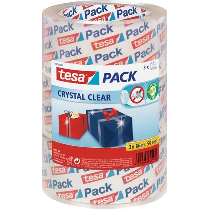 tesa Packband ''Crystal Clear'', kristall-klar, 3 Rollen, 66m x 50mm - Preisvergleich – Bild 1