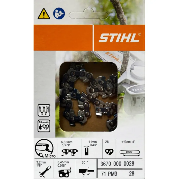 STIHL original 36700000028 Kette Sägekette 28TG PM3 für Stihl 1-4' 36700 000 028-GTA 26,MS150,MS150T,MSA160,MSA200,HT101