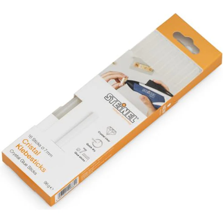 Steinel Klebesticks Cristal, 7 mm Durchmesser, 16 Sticks, 96g, universeller Schmelzkleber für transparente Verbindungen, 006624 - Preisvergleich – Bild 1