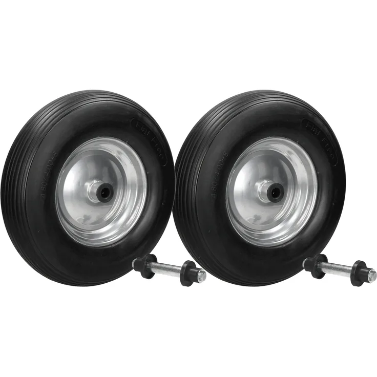 2 x Schubkarrenrad PU 4.80/4.00-8 390 mm schwarz