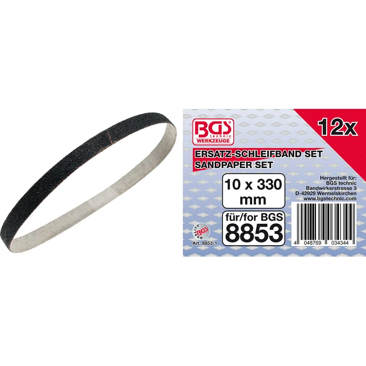 BGS 8853-1 | Schleifband | 10 mm x 330 mm | 12 Stück für Art. 8853 – Bild 1