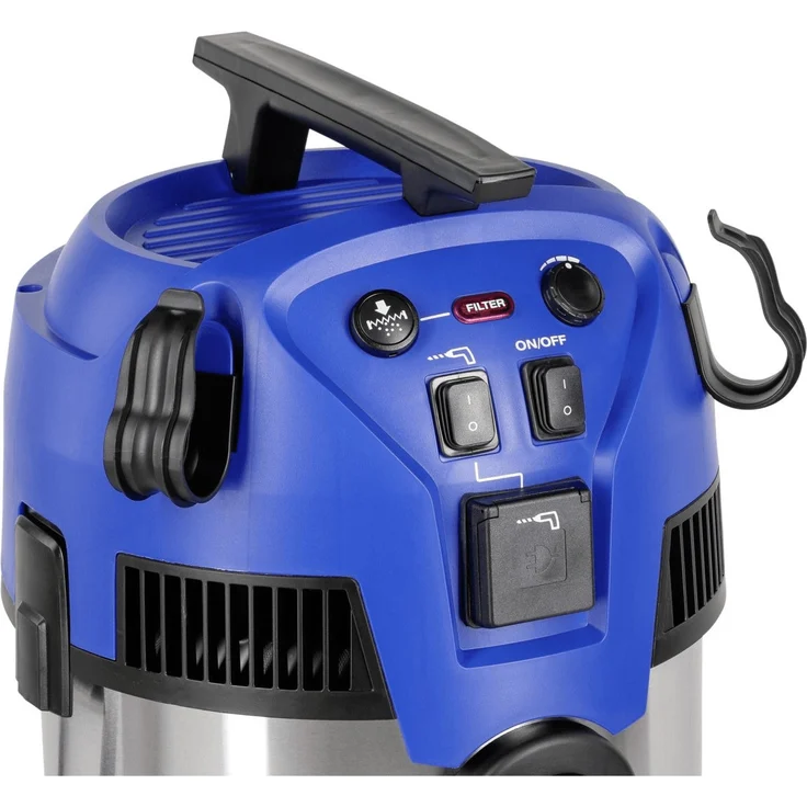 Nilfisk Multi II 30 T INOX VSC Nass--Trockensauger, für die Reinigung im Innen- & Außenbereich, 30 Liter Fassungsvermögen, 1400 W Eingangsleistung, 230 V (blau) Beutel - beutellos 30 Liter – Bild 3
