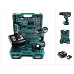 Makita DHP485SMTK Akku Schlagbohrschrauber 18 V mit 4,0 Ah Akku,Ladegerät und 101 tlg. Zubehör Set