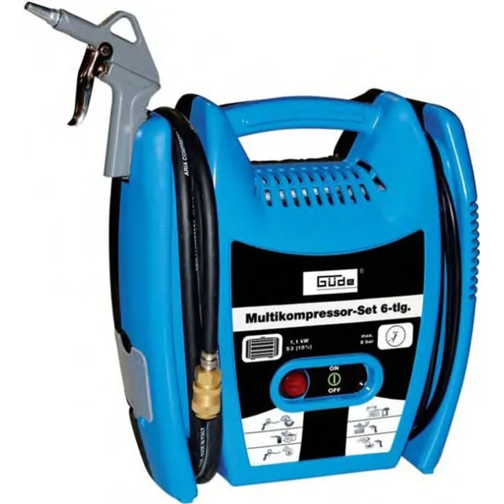 Güde Mobiler Kompressor 6-teilig Set ideal für Camping
