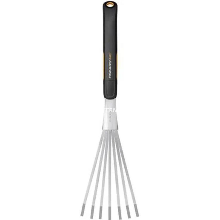 Fiskars Hand-Fächerbesen mit 7 Zinken, Länge: 44,3 cm, Breite: 12,5 cm, Schwarz-Orange, Rostfreier Stahl-Kunststoff, Xact, 1027044 – Bild 1