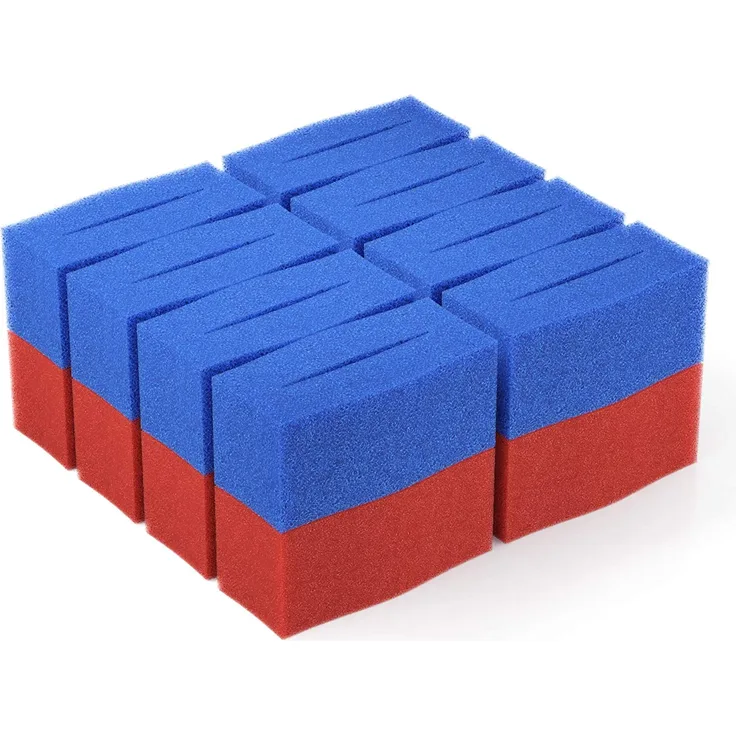 16x Ersatz Filter Schwamm passend für Oase BioTec 12 Screenmatic | Set 8X Blau 8X Rot - Koi Teich Ersatzschwämme | Ersatzteile Durchlauffilter Wasserklärer