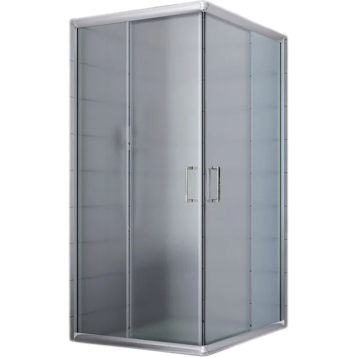Eckeinstieg Duschkabine Rechteckig 120x80 H185 Satiniert 6mm Glas Mod. Alabama