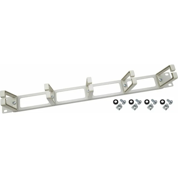 66455-07 Rangierpanel für Serverschrank, 19 Zoll, 1 HE, 5 Führungsbügel, Lichtgrau - HMF