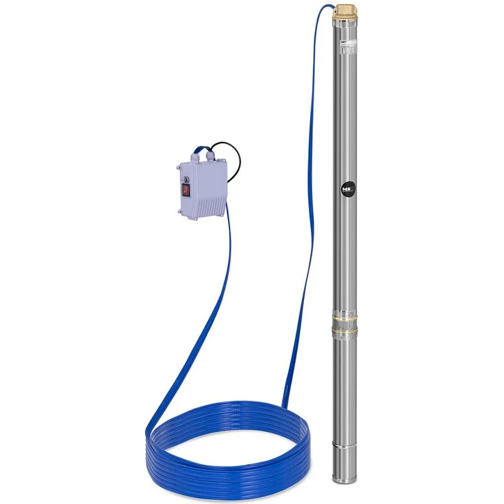 MSW - Pumpe Brunnenpumpe Tiefbrunnenpumpe Tauchpumpe 3.800 L H 750 Watt Edelstahl – Bild 1