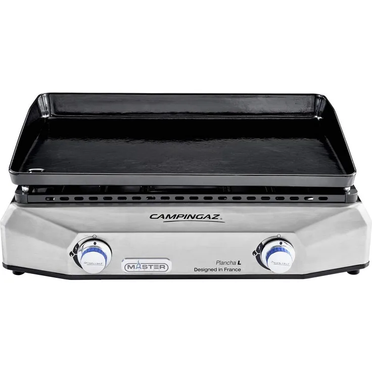 Campingaz Plancha Tischgrill, 2 Brenner, Grillfläche 60 x 40 cm, Stahl, mit Gasschlauch