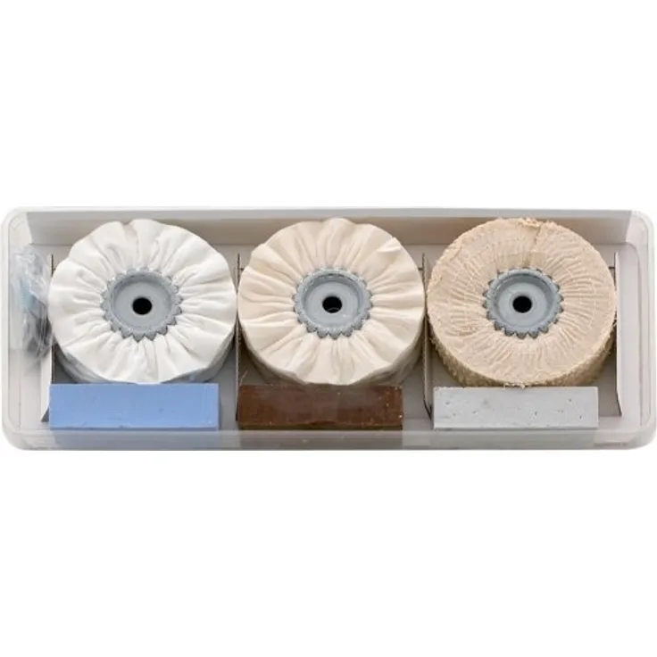 Osborn 8603600010 AR8603600010 Professionelles Polierset für Bohrmaschine,10-teilig D100 2xSisal-Tuch hartes, 2X Ringe weiches Vlies,3 Pasten, Schaft D6 mm
