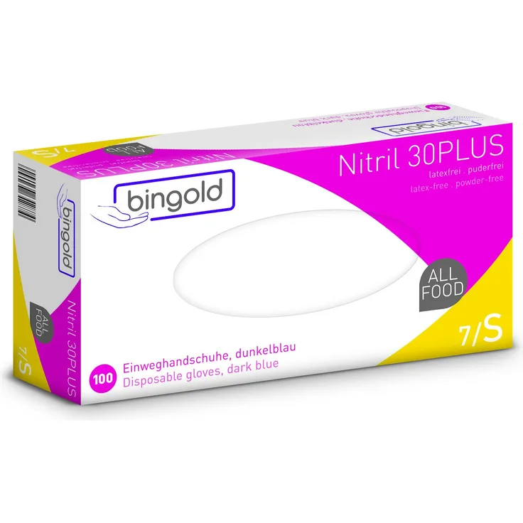 BINGOLD Einmalhandschuhe Nitril 30PLUS dunkelblau 100St.