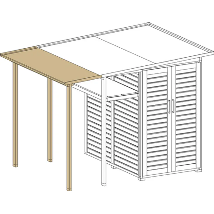 Anbaudach Garten (Q) Modul Family, BxT: 224 x 71 cm, Flachdach 4004581411886