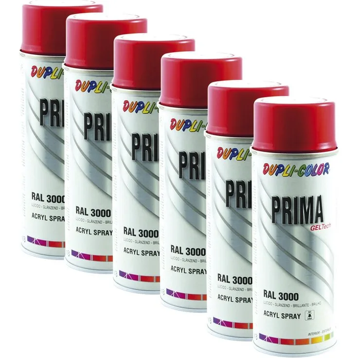 Lackspray RAL3000 Feuerrot glänzend | 6 Sprüh-Dosen - Vasalat