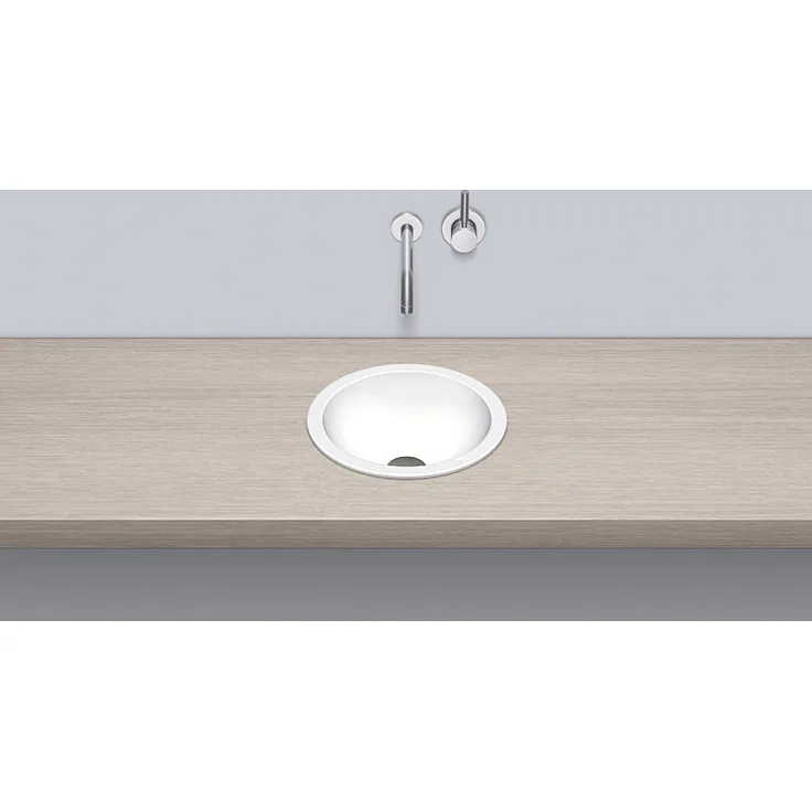 Alape EB.K325 Einbaubecken ohne Überlauf, kreisförmig, Ø 325 mm, innen und außen glasiert, Weiß, ohne Hahnloch / Waschtisch / Waschbecken