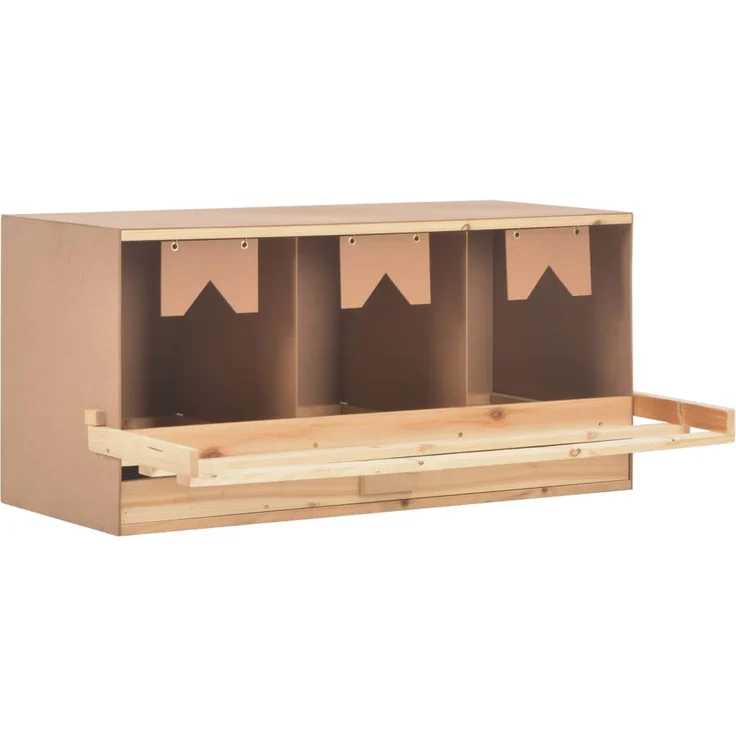 vidaXL Legenest Hühnernest 3 Fächer 96 x 40 x 45 cm Massivholz Kiefer – Bild 1