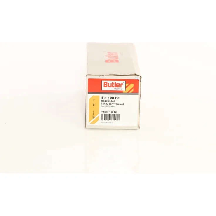 Butler macht',s! Nageldübel, Stahl - Polyamid, Senkkopf, galvanisch verzinkt 8 x 100 mm, 100 Stück