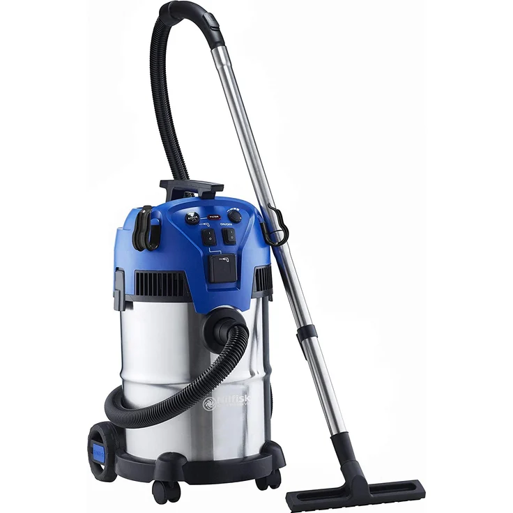Nilfisk Multi II 30 T INOX VSC Nass--Trockensauger, für die Reinigung im Innen- & Außenbereich, 30 Liter Fassungsvermögen, 1400 W Eingangsleistung, 230 V (blau) Beutel - beutellos 30 Liter – Bild 1
