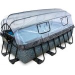 EXIT - Pool Steinmuster mit Abdeckung - Rechteckig - 400 x 200 x 100 cm