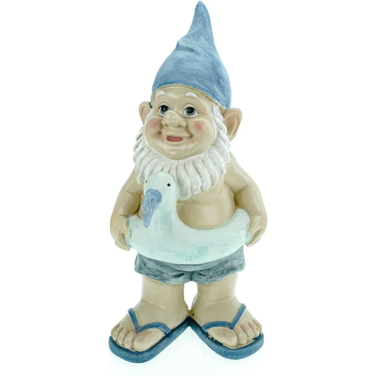 Udo Schmidt Badezwerg mit Schwimmring Gartenzwerg 31 cm Garten Zwerg Figur