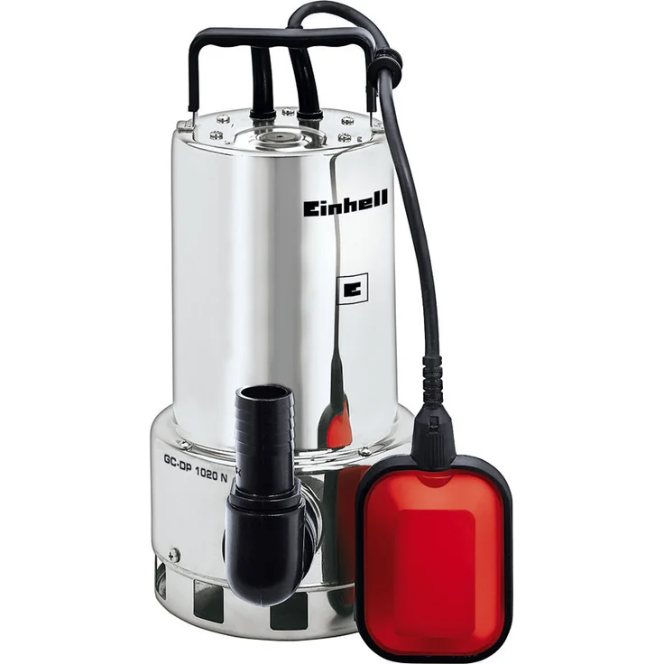 Einhell Schmutzwasserpumpe GC-DP 1020 N (1000W, Ø20mm Fremdkörper, 18.000L-h Förderleistung, Schwimmerschalter, Tragegriff, inkl. Universalanschlüsse) Tauchpumpe – Bild 1