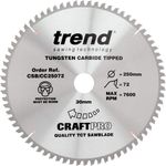 Trend - Craft Sägeblatt Kapp 250mm x 72 Zähne x 30mm - CSB-CC25072